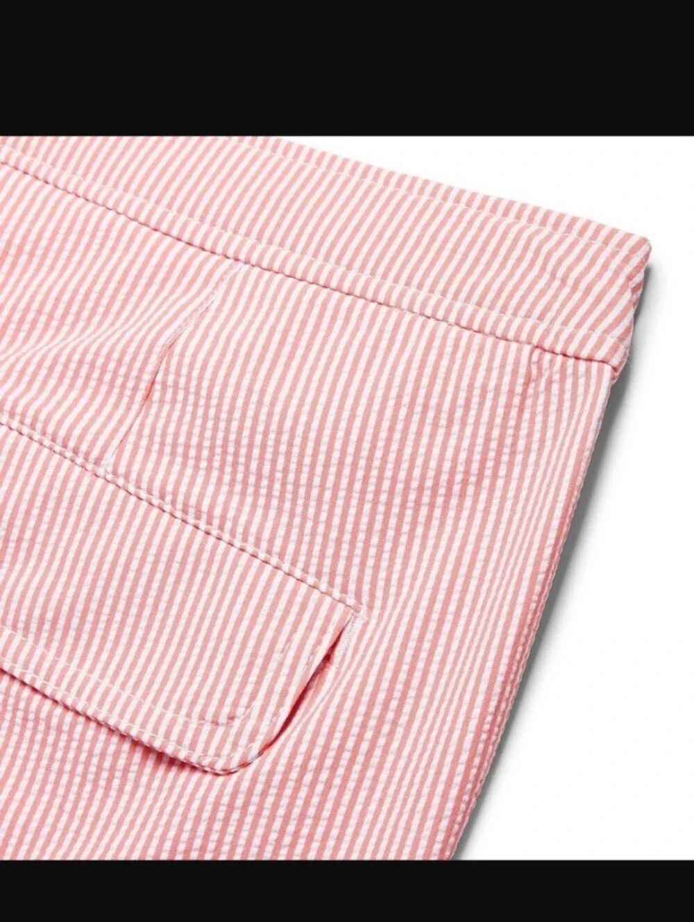 🌁 EUC: ONIA; MENS CALDER, STRIPED STRETCH SEERSUCKER SWIM SHORTS, BRICK/32